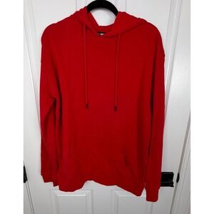 Fashion Nova Men Tyson Hoodie Red Solid Long Sleeve Pullover Small NEW